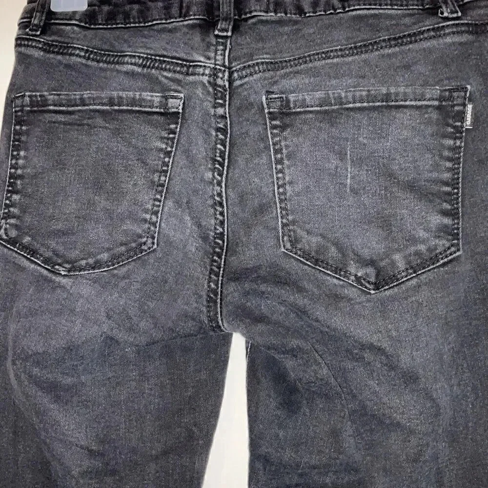 Distressed Skinny Jeans Size 3 Crafting Denim Womens Black Casual